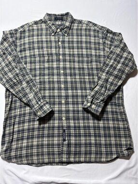 Britches The Cabin Shirt XL 100% Cotton Classic Navy Plaid